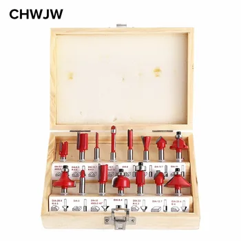 15PCS 1/4"(6.35mm) Shank Tungsten Carbide Router Bit Set Wood Woodworking Cutter Trimming Knife Forming Milling w/ Wood Case box
15PCS 1/4"(6.35mm) Shank Tungsten Carbide Router Bit Set Wood Woodworking Cutter Trimming Knife Forming Milling w/ Wood Case box