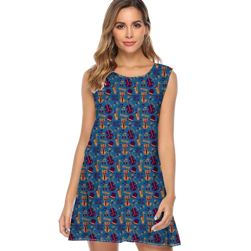 Women Cat Print Dress Women New Arrival Cool Cat by Holly Casual Loose Summer Dress 2019 Mini Black Chiffon Party Dress Vestidos
Women Cat Print Dress Women New Arrival Cool Cat by Holly Casual Loose Summer Dress 2019 Mini Black Chiffon Party Dress Vestidos