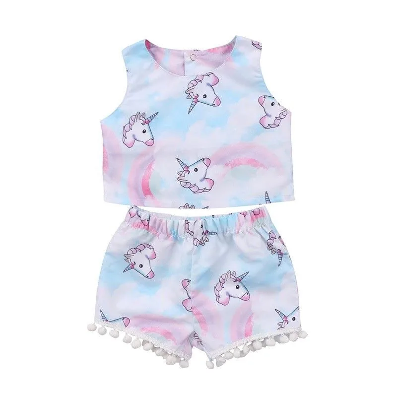 2018 Brand New Summer Toddler Infant Kids Toddler Baby Girl Unicorn T-shirt Crop Top Vest+Shorts 2Pcs Outfit Clothes Set 1-6T
2018 Brand New Summer Toddler Infant Kids Toddler Baby Girl Unicorn T-shirt Crop Top Vest+Shorts 2Pcs Outfit Clothes Set 1-6T