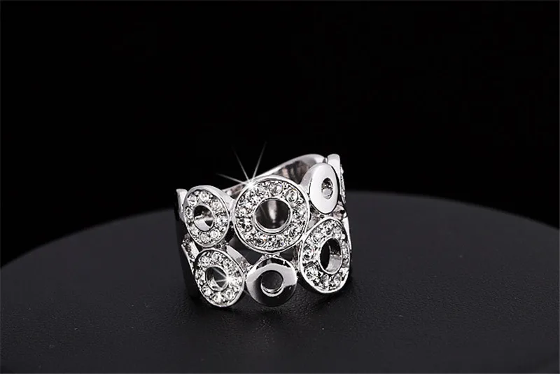 Unique Design Hollow Circles Ring Rose Gold Color Silver Ring for Women Trendy Party Wedding Band Jewelry Anillos Bijoux dm091 (9)