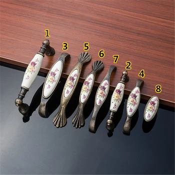 White Ceramic Cabinet Door Handles For Furniture Accessories Hardware Knob Wardrobe Cupboard Rural Flower Vintage Bronze Knobs
White Ceramic Cabinet Door Handles For Furniture Accessories Hardware Knob Wardrobe Cupboard Rural Flower Vintage Bronze Knobs