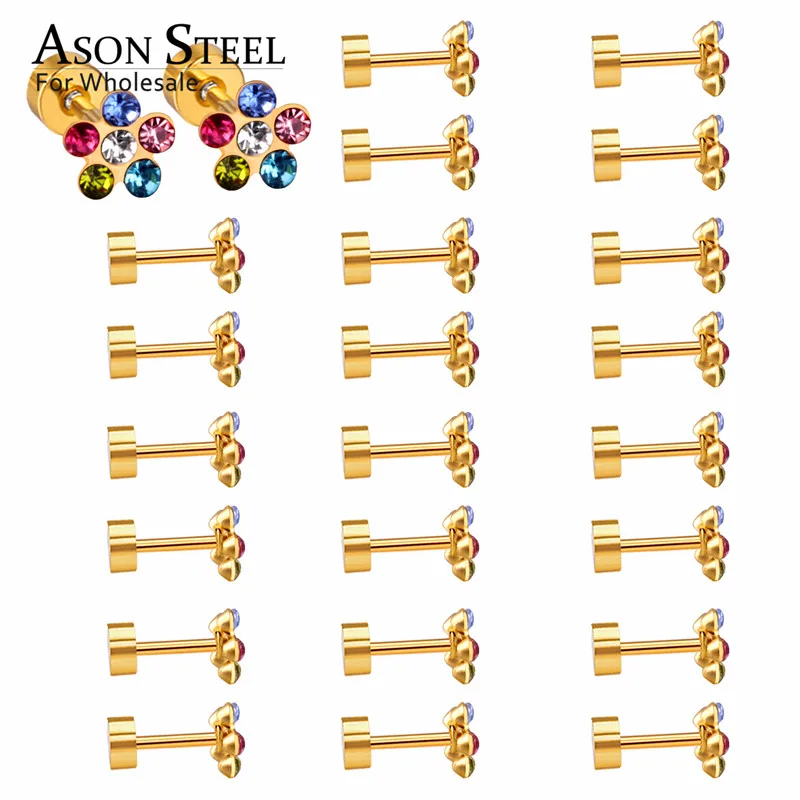 ASONSTEEL Cute Baby Earrings Wholesale 12pairs/lot Flower Shape Cubic Zirconia Screw Stud Earrings Female Brinco Anti-allergy
ASONSTEEL Cute Baby Earrings Wholesale 12pairs/lot Flower Shape Cubic Zirconia Screw Stud Earrings Female Brinco Anti-allergy