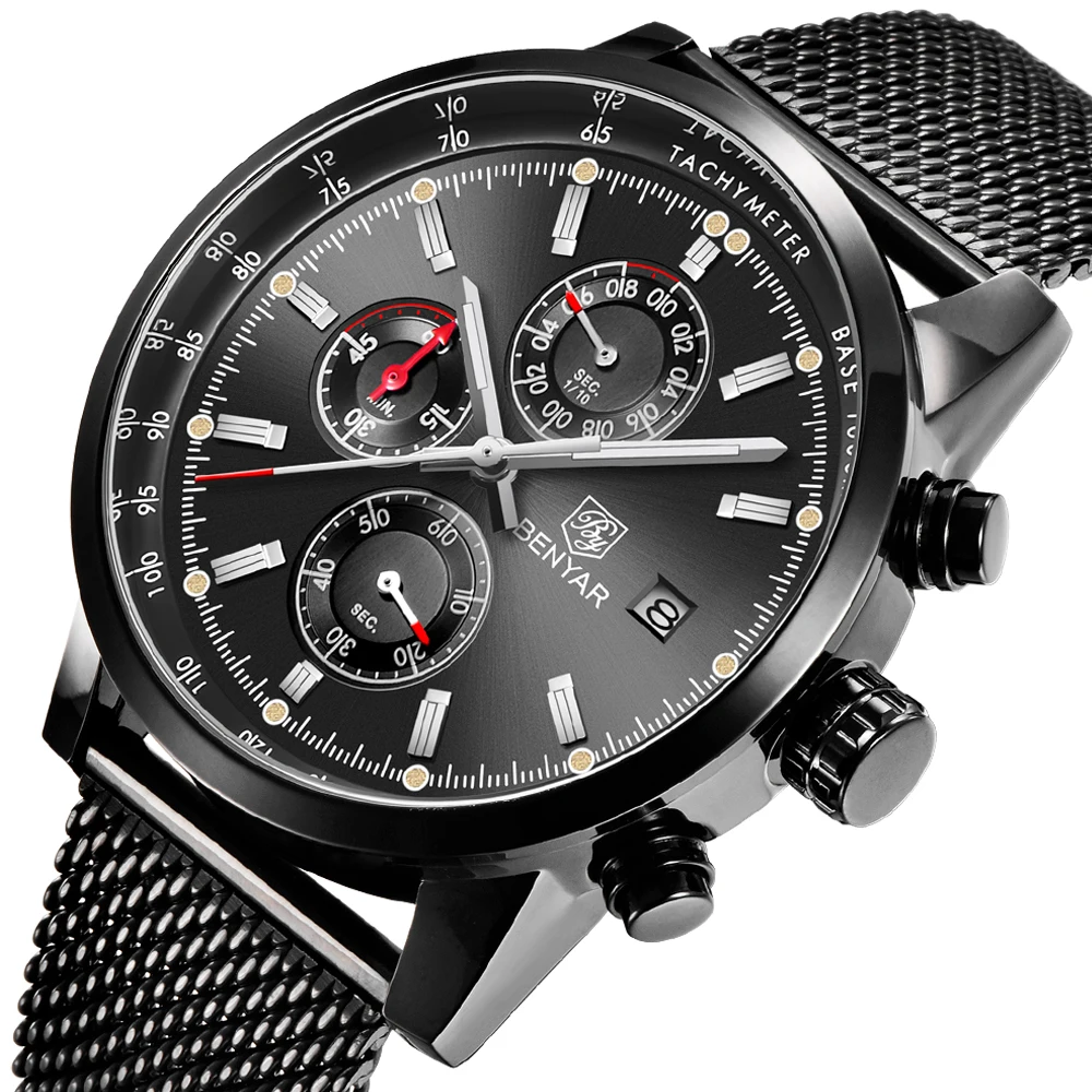 2019 BENYAR Men Watch Top Brand Waterproof Sport Chronograph Quartz Military Watches Men Clock Relogio Masculino erkek kol saati
2019 BENYAR Men Watch Top Brand Waterproof Sport Chronograph Quartz Military Watches Men Clock Relogio Masculino erkek kol saati