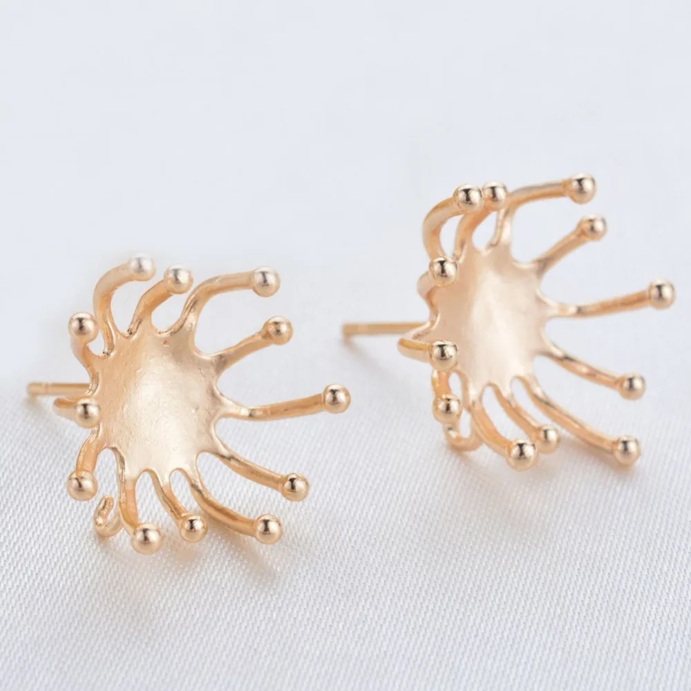Stud Earrings Post with Hanger Connectors Flower Stamens Ball Pins Metal Findings DIY Quality 24K Gold Color Earrings Making
Stud Earrings Post with Hanger Connectors Flower Stamens Ball Pins Metal Findings DIY Quality 24K Gold Color Earrings Making