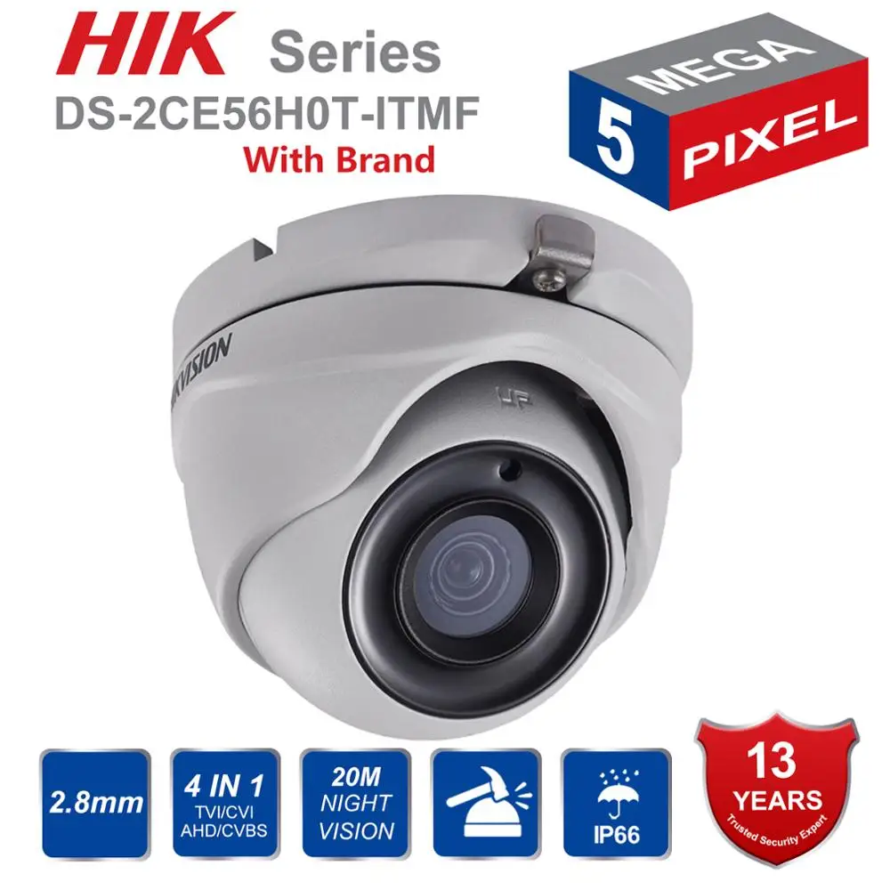 HIK Original 5MP Analog Turret Camera DS-2CE56H0T-ITMF 5 Megapixel High-Performance CMOS EXIR CCTV Camera System 20M IR 3-Axis
HIK Original 5MP Analog Turret Camera DS-2CE56H0T-ITMF 5 Megapixel High-Performance CMOS EXIR CCTV Camera System 20M IR 3-Axis