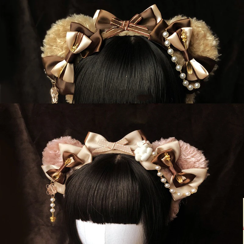 Japanese Kawaii Bear Ears Bow Pearls Chain Trim Vintage Princess Hair Band Headwear Ladies Lolita Hair Accessories Headband
Japanese Kawaii Bear Ears Bow Pearls Chain Trim Vintage Princess Hair Band Headwear Ladies Lolita Hair Accessories Headband