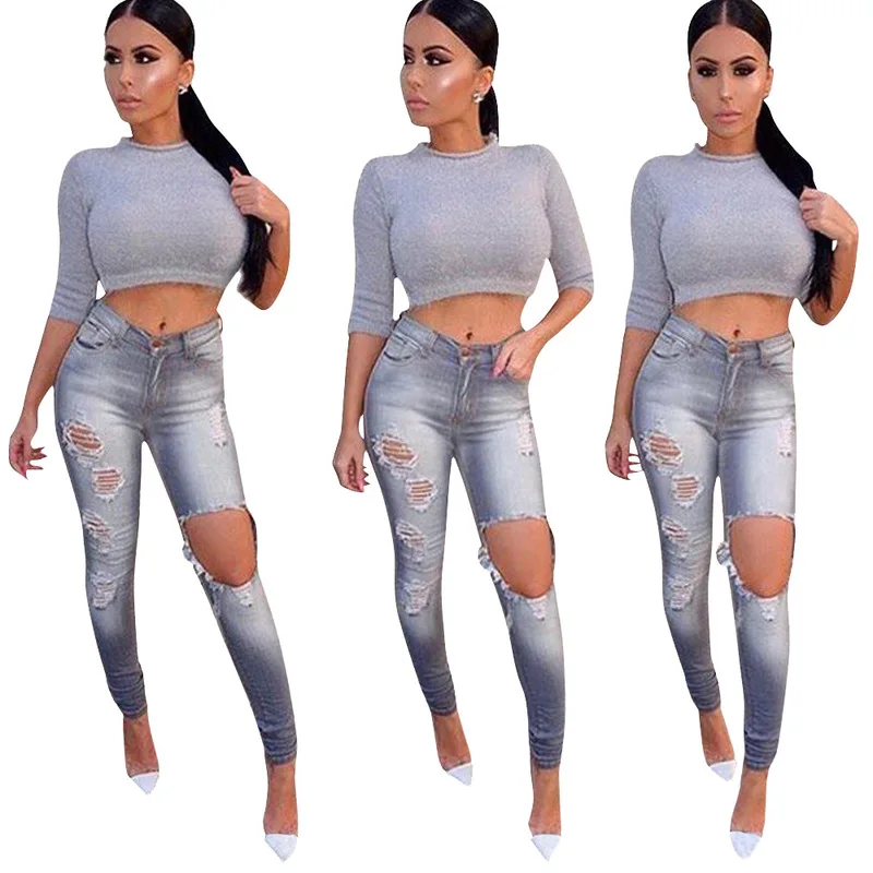 2019 Rushed Women Jeans Quick-selling Explosive Money Source Grey Jeans Spot Sale Of British Models With Holes In Women's Wear
2019 Rushed Women Jeans Quick-selling Explosive Money Source Grey Jeans Spot Sale Of British Models With Holes In Women's Wear