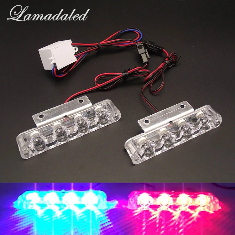 Lamadaled DC12V red blue 2x4LED police auto grille strobe light vehicle warning lamp car braking flash light
Lamadaled DC12V red blue 2x4LED police auto grille strobe light vehicle warning lamp car braking flash light