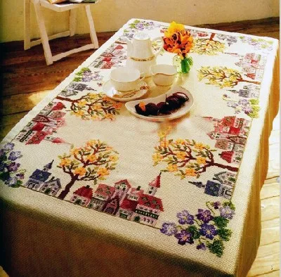14/16/18/27/28 Top Quality lovely counted tablecloth table cross stitch kit house home tree city town
14/16/18/27/28 Top Quality lovely counted tablecloth table cross stitch kit house home tree city town
