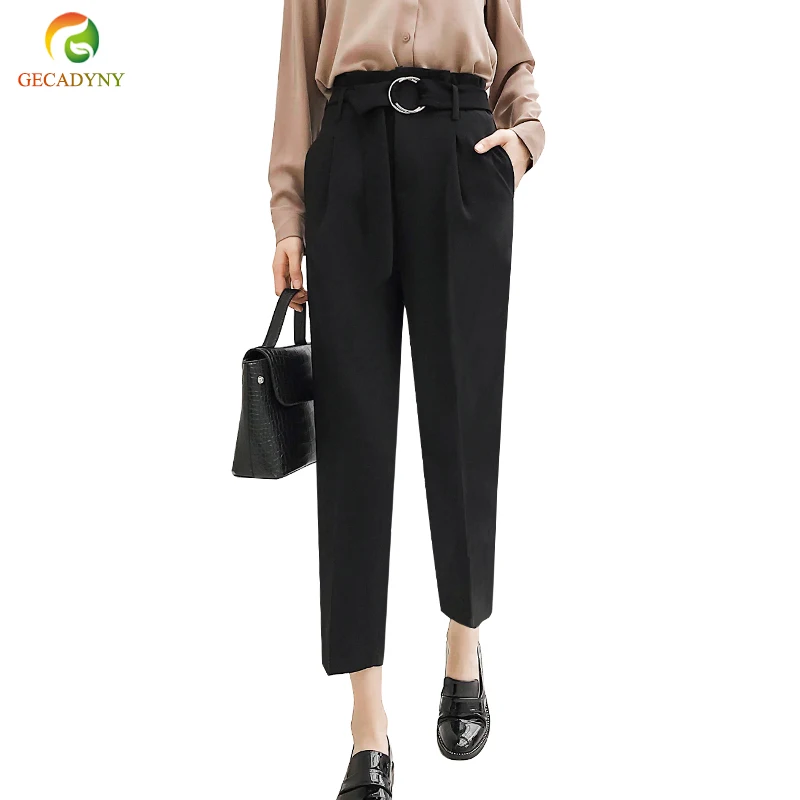 Fashion Women OL High Waist Belt Harem Pants Office Lady Sweet Pockets Casual Work Trousers Solid Suit Pantalones Female
Fashion Women OL High Waist Belt Harem Pants Office Lady Sweet Pockets Casual Work Trousers Solid Suit Pantalones Female