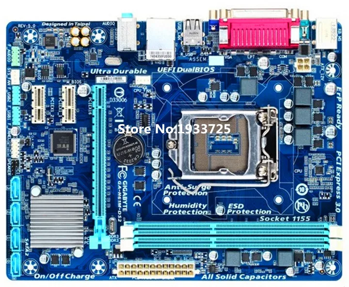 High quality Desktop Motherboard for GA-H61M-DS2 fully tested&working perfect