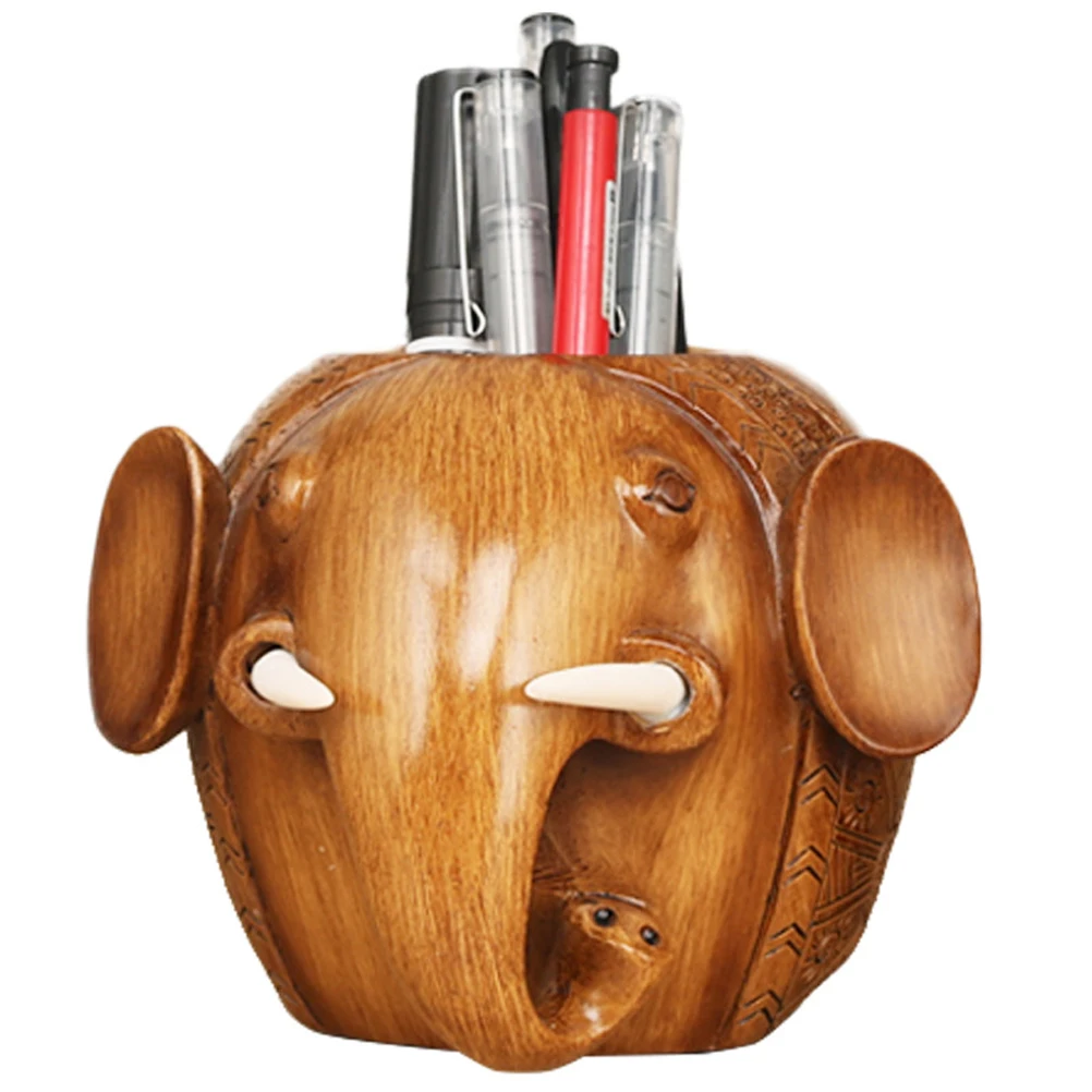 Creative Wood Elephant Brush Pot Desk Organizer Pencil Holder Stationery Box for Office School
Creative Wood Elephant Brush Pot Desk Organizer Pencil Holder Stationery Box for Office School