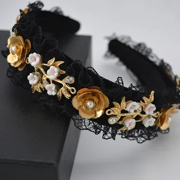 New Trend Baroque Velvet Crown Metal Pins Crystal Flower Hairband Jewelry lace Accessories Wedding Party Tiara Pearl Headband Gi
New Trend Baroque Velvet Crown Metal Pins Crystal Flower Hairband Jewelry lace Accessories Wedding Party Tiara Pearl Headband Gi