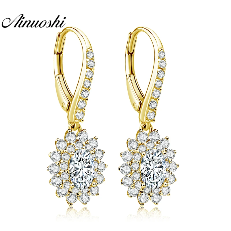 AINUOSHI 10K Solid Yellow Gold Drop Earring Women Earring 1ct Oval Cut SONA Diamond Click Back Earring Flower Earring Jewelry
AINUOSHI 10K Solid Yellow Gold Drop Earring Women Earring 1ct Oval Cut SONA Diamond Click Back Earring Flower Earring Jewelry