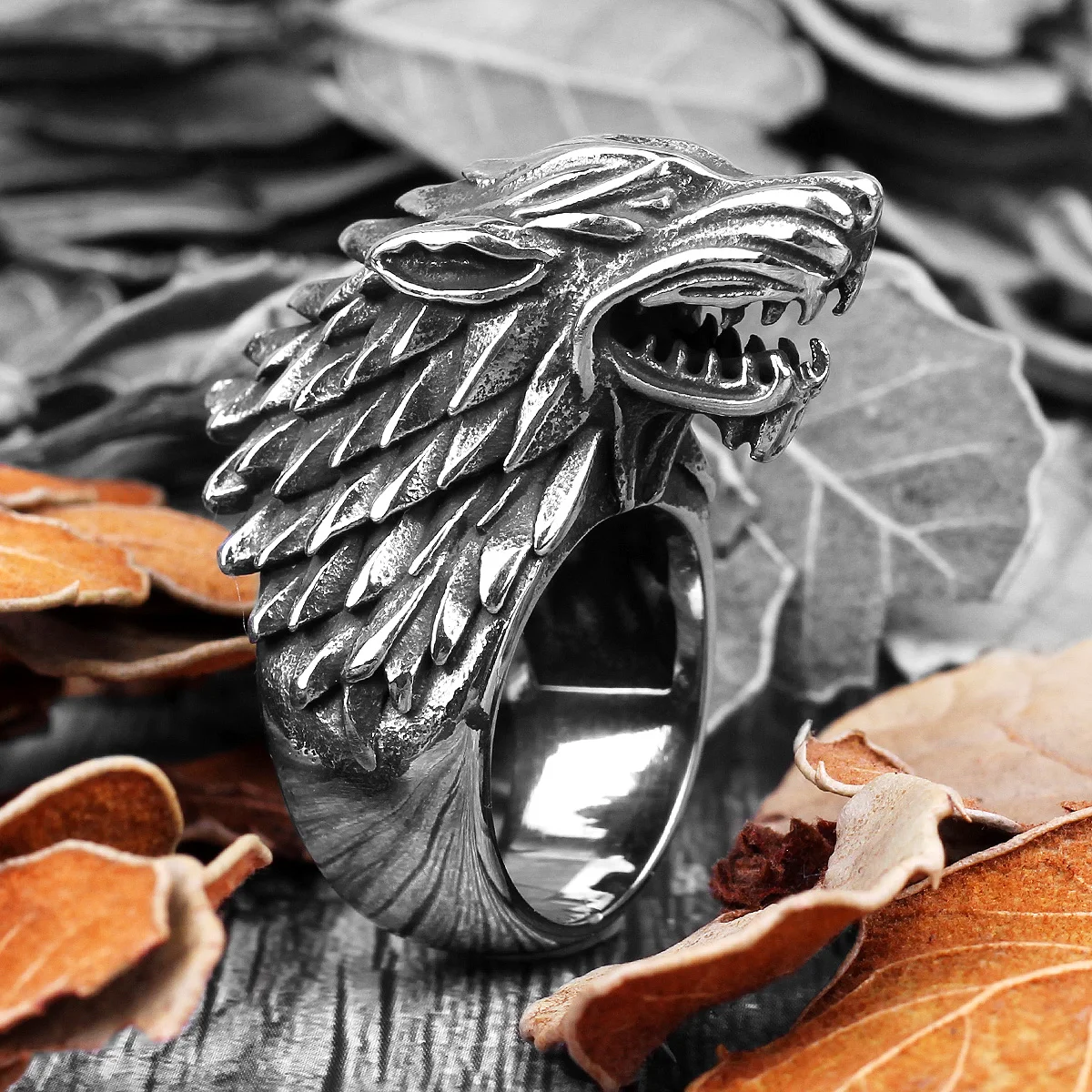 Stainless Steel Men Rings Game of Thrones House Stark of Winterfell Wolf Animal Punk Rock for Male Boy Jewelry Creativity Gift
Stainless Steel Men Rings Game of Thrones House Stark of Winterfell Wolf Animal Punk Rock for Male Boy Jewelry Creativity Gift