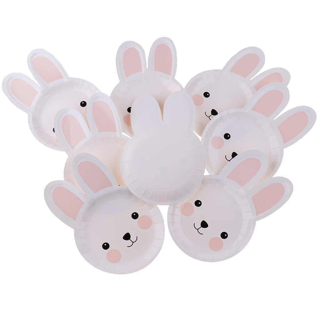 Pack of 8pcs Easter Holiday Bunny Disposable Plates Party Table Decor for putting slice cakes cupcakes muffins Pack of 8pcs Easter Holiday Bunny Disposable Plates Party Table Decor for putting slice cakes cupcakes muffins
