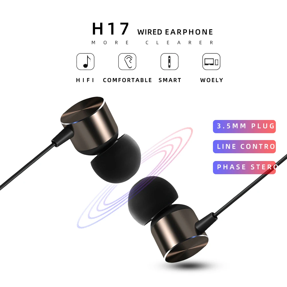 H17 Wired headset In ear Earphones For Xiaomi Phone Sport Headsets Wired Earphone With Mic Earbuds Earpiece fone de ouvido
H17 Wired headset In ear Earphones For Xiaomi Phone Sport Headsets Wired Earphone With Mic Earbuds Earpiece fone de ouvido