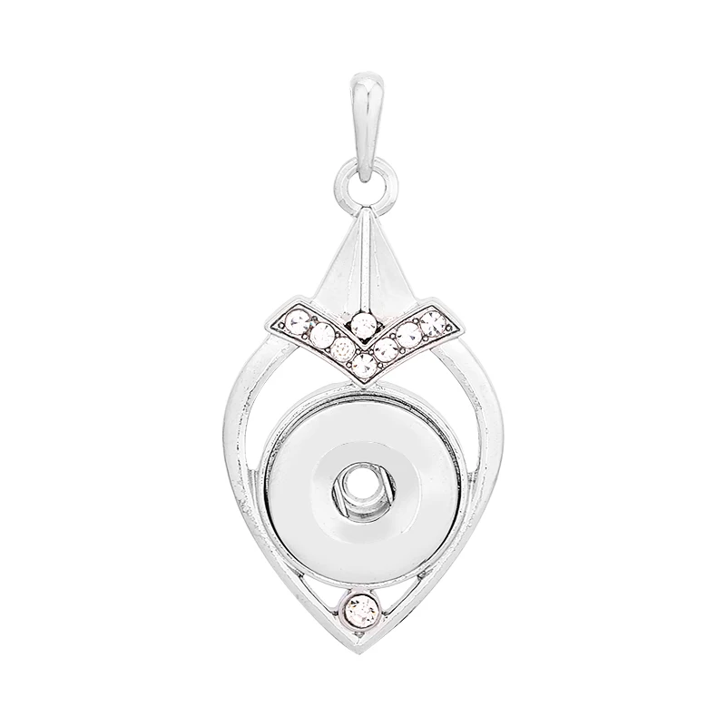 Water Drop Rhinestone Pendants Silver Color Snap Pendant fit 18mm/20mm DIY Buttons | Украшения и аксессуары