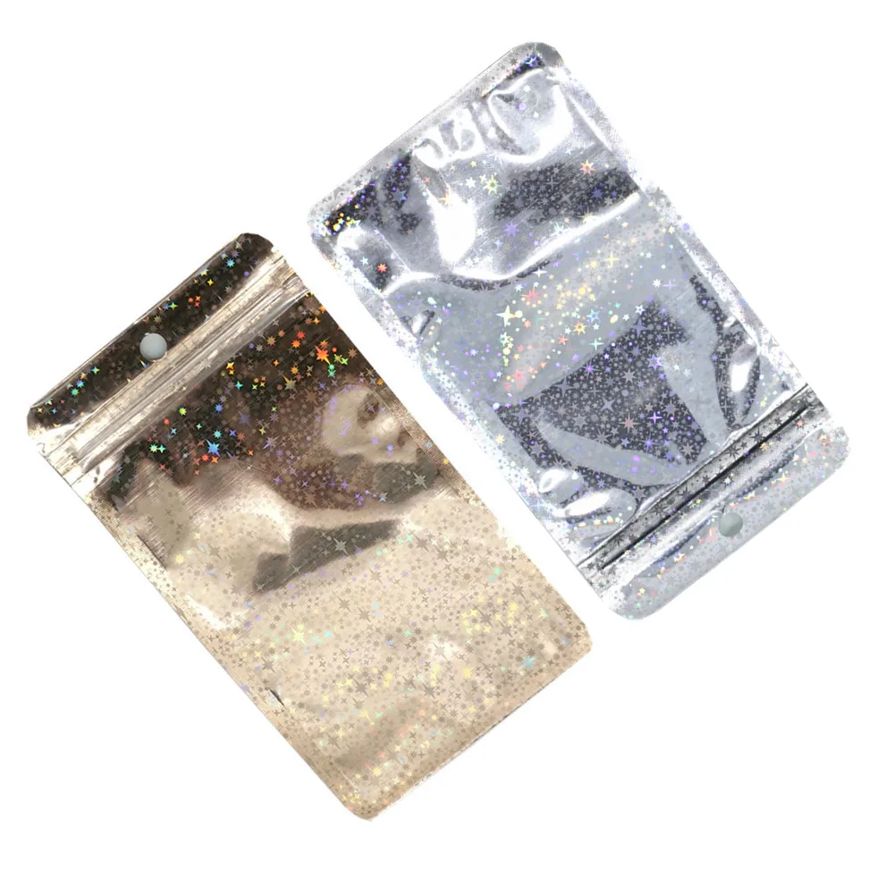 100Pcs Clear Gold Glittery Aluminum Foil Zip Lock Packaging Bags with Hang Hole Retail Candy Nuts Storage Zipper Mylar Pouches
100Pcs Clear Gold Glittery Aluminum Foil Zip Lock Packaging Bags with Hang Hole Retail Candy Nuts Storage Zipper Mylar Pouches