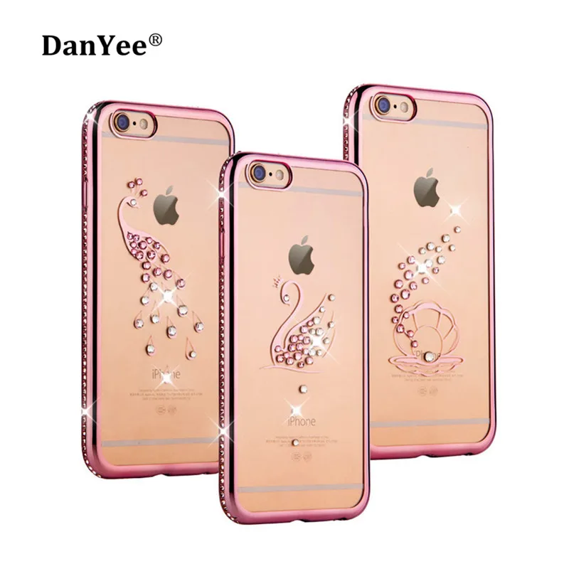 DanYee Rhinestone Fashion Case TPU Swan/Peacock/Shell Design Transparent Ultrathin Phone Cover for Iphone 6 6s/ 7 7 plus Stock
DanYee Rhinestone Fashion Case TPU Swan/Peacock/Shell Design Transparent Ultrathin Phone Cover for Iphone 6 6s/ 7 7 plus Stock