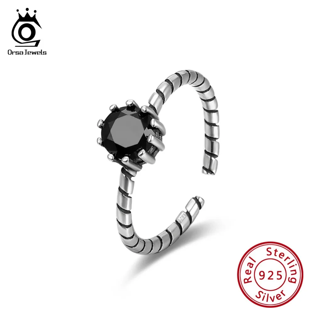 ORSA JEWELS Women Rings 925 Sterling Silver Adjustable AAA Black & White CZ Female Ring Fashion For Gifts Party Jewelry SR119
ORSA JEWELS Women Rings 925 Sterling Silver Adjustable AAA Black & White CZ Female Ring Fashion For Gifts Party Jewelry SR119
