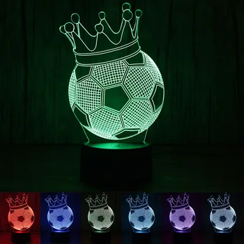 2017 new night light crown football 3d colorful lights home bedroom led lights button USB power supply
2017 new night light crown football 3d colorful lights home bedroom led lights button USB power supply