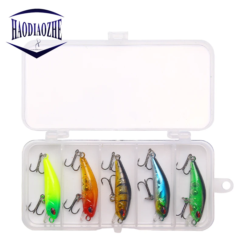 HAODIAOZHE 5Pcs Minnow Fishing Lure Hard Bait Artificial baits 3.7g 45mm Fishing Lure Set With Box Lifelike Wobbler Pesca YU172
HAODIAOZHE 5Pcs Minnow Fishing Lure Hard Bait Artificial baits 3.7g 45mm Fishing Lure Set With Box Lifelike Wobbler Pesca YU172