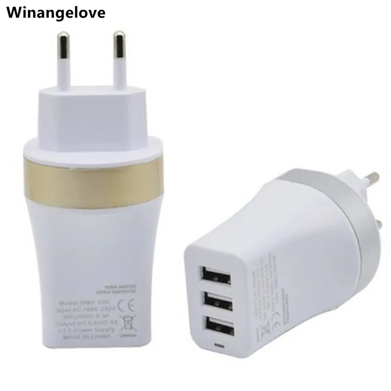 Winangelove 500 шт./log Золотой Серебряный цвет 3 Usb порта us eu uk Ac настенное зарядное