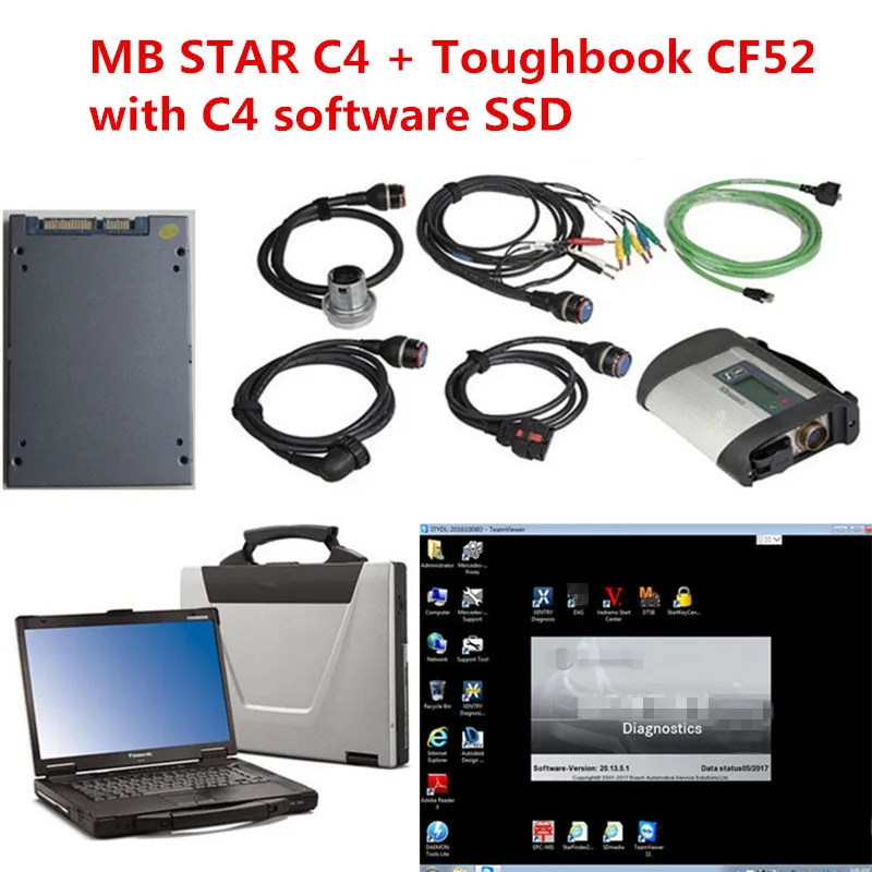 2018 OBD2 Scanner MB STAR C4 with DTS engineer software SSD in Military Laptop CF52 For Mercedes obd car Diagnostic tools
2018 OBD2 Scanner MB STAR C4 with DTS engineer software SSD in Military Laptop CF52 For Mercedes obd car Diagnostic tools