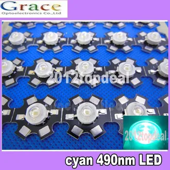 100PCS 3W High Power cyan 490nm LED Emitter 70lm 3.2-3.4V with 20mm star pcb
100PCS 3W High Power cyan 490nm LED Emitter 70lm 3.2-3.4V with 20mm star pcb