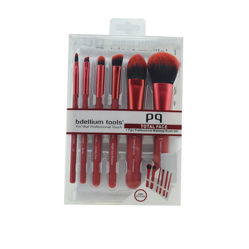 6Pcs Makeup Brushes Set Red Foundation Blush Brush Contour Eye Shadow Blending Kit with PU Bag Case Stand | Красота и здоровье