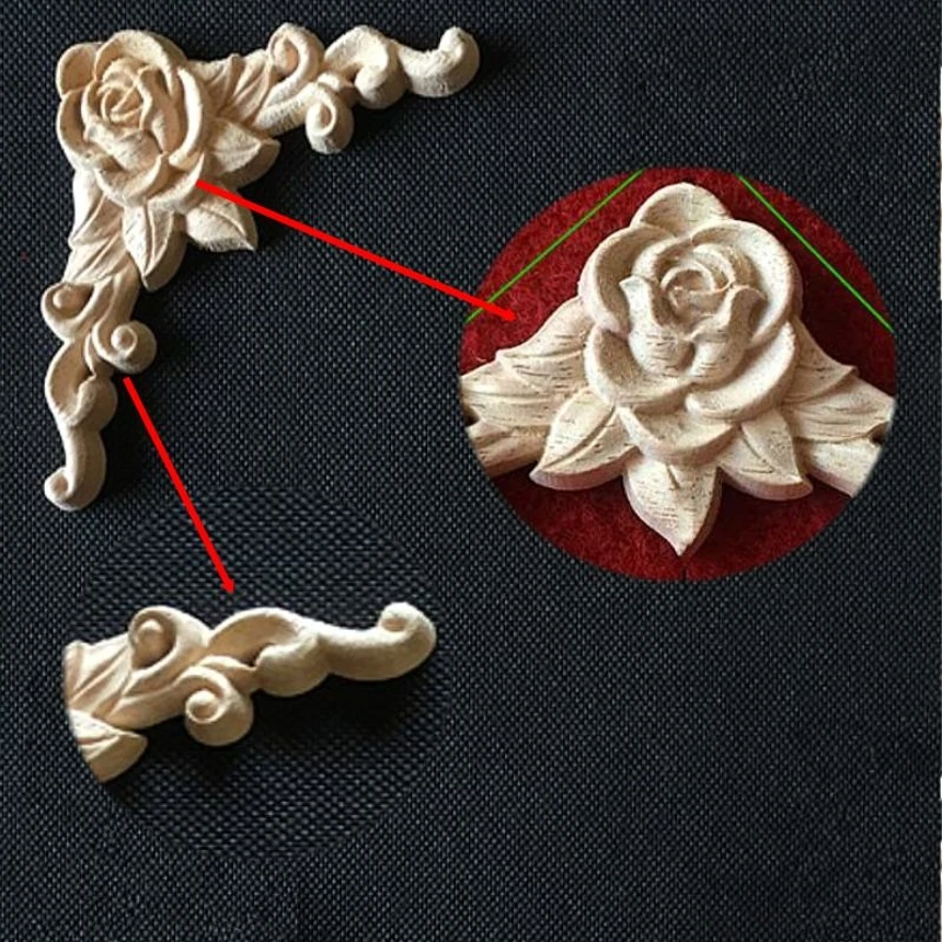 Rose Floral Wood Carved Decal Corner Applique Decorate Frame Wall Doors Furniture Wooden Figurines Cabinet Decorative Crafts
Rose Floral Wood Carved Decal Corner Applique Decorate Frame Wall Doors Furniture Wooden Figurines Cabinet Decorative Crafts