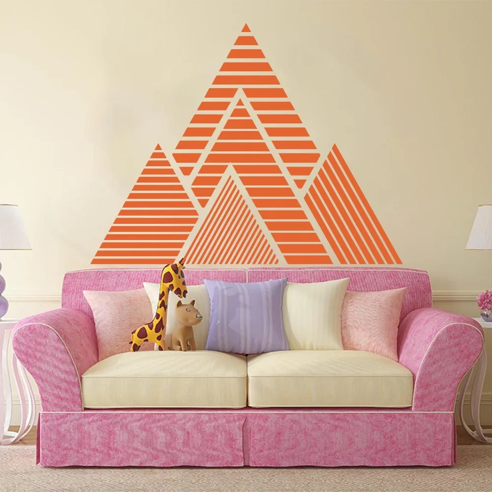 Huge Geometric Mountains Wall Sticker Bedroom Living Room Geometric Hills Mountains Travel Explore Wall Decal Kids Room Vinyl (1)