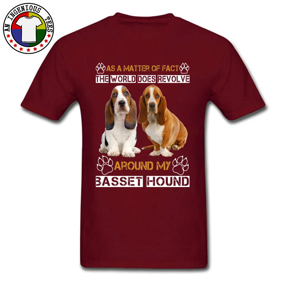 Wholesale Basset Hound 11731 Custom Tshirts Crewneck All Cotton Young Tops & Tees Short Sleeve Summer Fall Custom Tshirts Basset Hound 11731 maroon