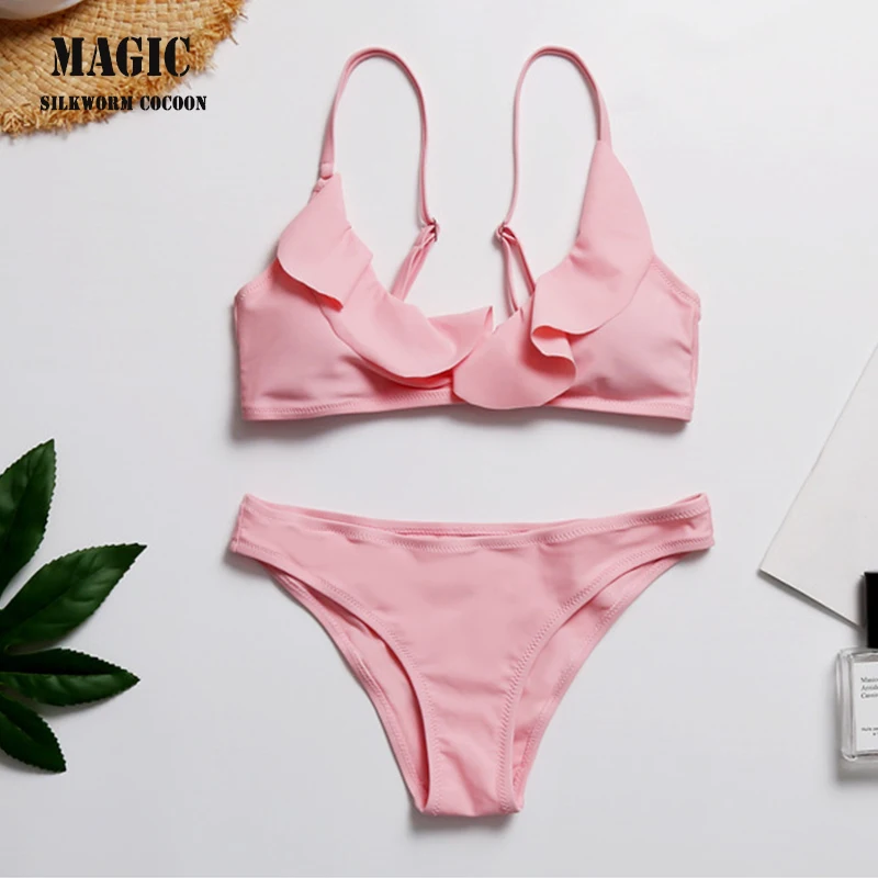 New Pink Cute Girl Beachwear Women Ruffle Bikini Set Ladies Summer Swimwear Bra Bandage Swimsuit Triangle Swimming Suit Clothing
New Pink Cute Girl Beachwear Women Ruffle Bikini Set Ladies Summer Swimwear Bra Bandage Swimsuit Triangle Swimming Suit Clothing
