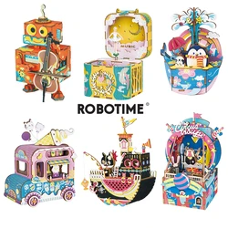 Robotime Новое поступление DIY 3D Kitty балетная игра деревянная головоломка сборная подвижная музыкальная шкатулка игрушка подарок для детей взро...