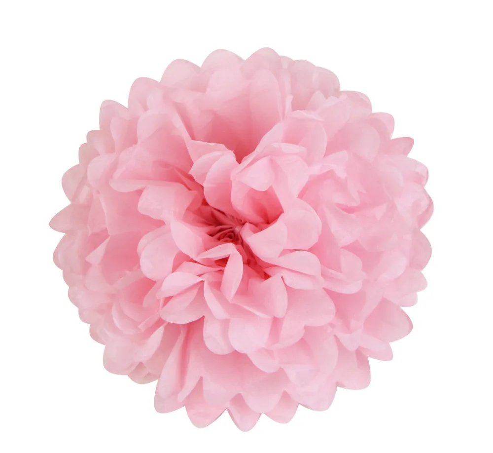 light pink tissue paper pom pom