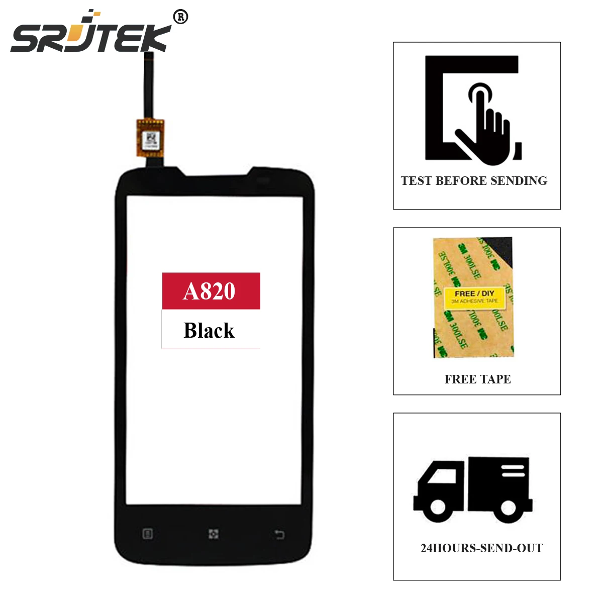 Srjtek screen For Lenovo A820 Touch Digitizer Sensor Outer Glass Front Lens Replacement Parts 4.5 inch + Free Adhesive
Srjtek screen For Lenovo A820 Touch Digitizer Sensor Outer Glass Front Lens Replacement Parts 4.5 inch + Free Adhesive