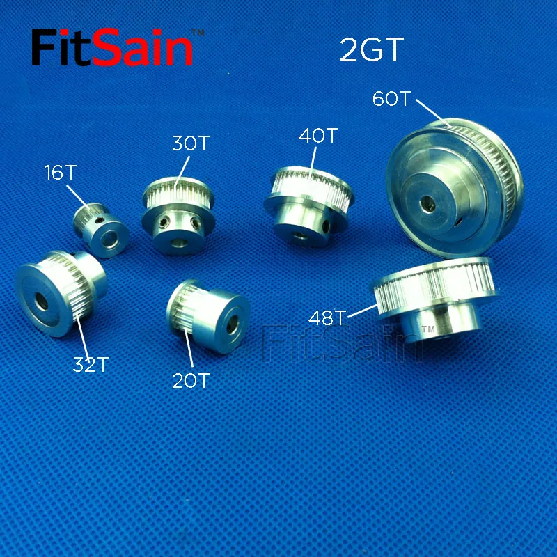 FitSain-2GT 40T/48T/60T/80T Ширина 6 мм шкив из алюминиевого сплава коэффициент снижения