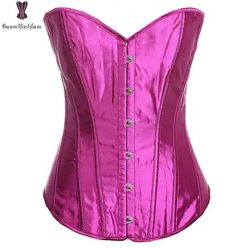 Satin Purple Pink Blue Blue Corset Elastic Boned Korset Overbust Korsett For Women Outwear Gothic Corselet Front Clasp Korse Hot
Satin Purple Pink Blue Blue Corset Elastic Boned Korset Overbust Korsett For Women Outwear Gothic Corselet Front Clasp Korse Hot