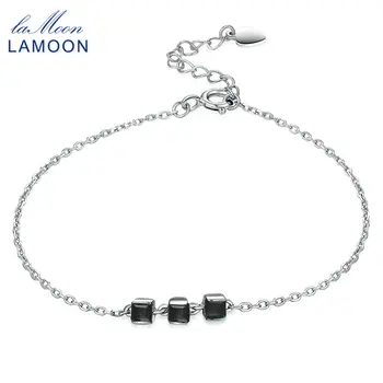 Lamoon 100% Natural Square Black Chalcedony 925 Sterling Silver Bangles Charm Bracelet Fine Jewelry White Gold Plated LMHI016
Lamoon 100% Natural Square Black Chalcedony 925 Sterling Silver Bangles Charm Bracelet Fine Jewelry White Gold Plated LMHI016