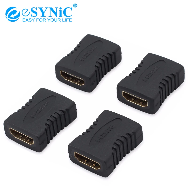 ESYNiC 4 шт. 4K HDMI 1 гнездо к гнезду F/F переходник для HDTV позолоченный Joiner 1080P Женский