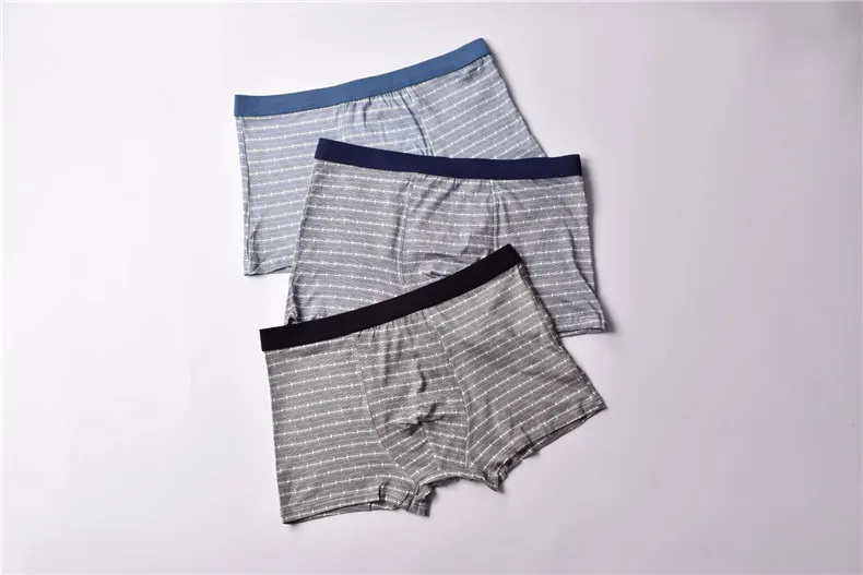 4PCS Lot Brand Men Boxers Underwear Male Boxer Short Striped Mens Bodysuit UnderPants Breathable Modal Boxershorts Plus Size 5XL 09