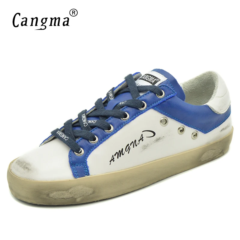 CANGMA Luxury Brand Designer Sneakers women Men Genuine Leather White Blue Retro Shoes
CANGMA Luxury Brand Designer Sneakers women Men Genuine Leather White Blue Retro Shoes