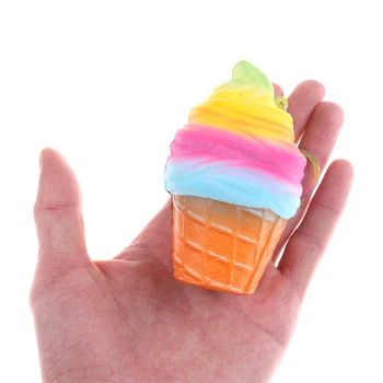 

1PC Jumbo Squishy Rainbow Ice Cream Super Slow Rising Kawaii Bread Bun Cake Sweet Charm Scented Kid Toy Gift