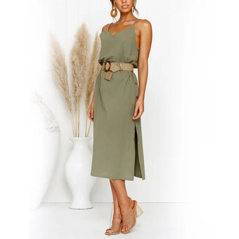 High Waist Solid Summer Dress Women V Collar Sexy Slim Lace Sling Dresses Vestidos robe femme
High Waist Solid Summer Dress Women V Collar Sexy Slim Lace Sling Dresses Vestidos robe femme