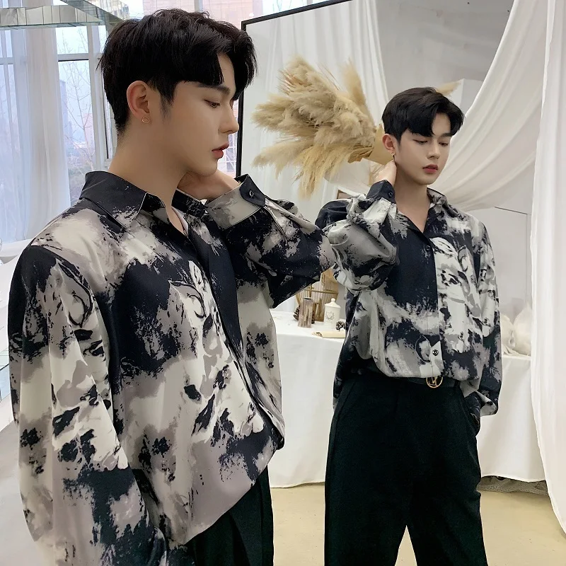 Men's trousers spring 2019 new original splash-ink pattern loose fashion cotton men's long-sleeve lapel shirt youth men's wear
Men's trousers spring 2019 new original splash-ink pattern loose fashion cotton men's long-sleeve lapel shirt youth men's wear