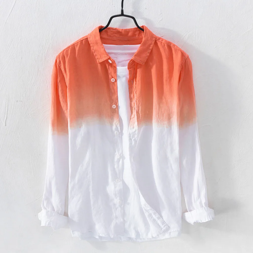 feitong Summer Mens Cool Thin Breathable Lapel Collar Hanging Dyed Gradient Cotton Shirt Linen Shirt Male
feitong Summer Mens Cool Thin Breathable Lapel Collar Hanging Dyed Gradient Cotton Shirt Linen Shirt Male