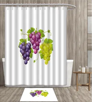 Vineyard Shower Curtain Digital Printing Three Clusters Burgundy Region Blending Fresh Agriculture Picture Artwork Bathroom Set 
Vineyard Shower Curtain Digital Printing Three Clusters Burgundy Region Blending Fresh Agriculture Picture Artwork Bathroom Set