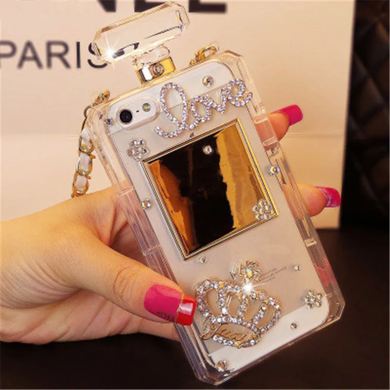 LaMaDiaa For iphone 6 6s 7 8 plus X XS MAX XR Diamond Crystal Rhinestone Mirror Lanyard Perfume Bottle Phone Case Back Cover
LaMaDiaa For iphone 6 6s 7 8 plus X XS MAX XR Diamond Crystal Rhinestone Mirror Lanyard Perfume Bottle Phone Case Back Cover